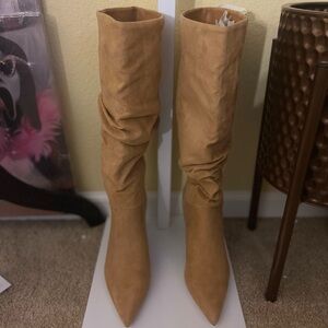 Shoe Dazzle Tan Heeled Boots